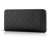 RRANCharltu Portefeuille Femme Grande Capacité Porte Monnaie Femme Portefeuilles et Porte-Cartes Long Format avec Nombreux Compartiments et Porte-Cartes, Noir