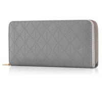RRANCharltu Portefeuille Femme Grande Capacité Porte Monnaie Femme Portefeuilles et Porte-Cartes Long Format avec Nombreux Compartiments et Porte-Cartes, Gris
