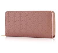 RRANCharltu Portefeuille Femme Grande Capacité Porte Monnaie Femme Portefeuilles et Porte-Cartes Long Format avec Nombreux Compartiments et Porte-Cartes, Rosefoncé