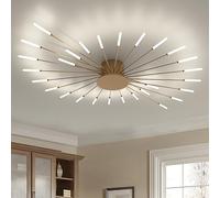 RRBEST Plafonnier LED Moderne Pour Salon,Acrylique Luminaire Plafonnier,Intérieur Design lampes de décoration pour salon chambre à coucher et salle à manger(Or,28 Tête)