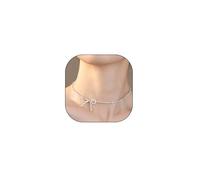 Rrdaily Collier avec pendentif en forme de nœud en gravier argenté brillant pour femme, collier simple et léger, bijou tendance pour remise de diplôme, Large, Métal, Pas de gemme