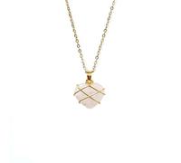 Rrdaily Joli collier avec pendentif en forme de cœur en cristal pour femme, collier simple en pierre naturelle, collier de clavicule, cadeau tendance d'amitié festival bijoux cadeaux, Large, Métal