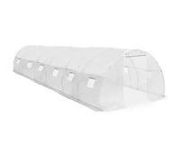 vidaXL Serre Tente Abri Plantes Serre à Fleurs Serre à Plantes Légumes Serre de Jardin Extérieur Cour Arrière Acier 27 m² 900x300x200 cm Blanc