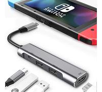 RREAKA Hub multiport AV numérique USB Type C vers HDMI, Adaptateur USB-C (USB3.1) Chargeur PD pour Nintendo Switch, Station d'accueil HDMI 4K Portable pour Samsung Dex Station S22/S21