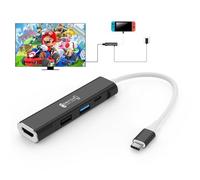 RREAKA Station d'accueil pour Nintendo Switch 2/1/OLED, adaptateur TV 4 en 1 avec HDMI 4K60 Hz, port USB 3.0, charge de type C 100 W, station d'accueil portable de voyage, pour Samsung Dex, MacBook