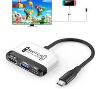 RREAKA Station d'accueil pour Nintendo Switch OLED, adaptateur TV 3 en 1 avec HDMI 4K, port USB 3.0, charge de type C 100 W, station d'accueil portable de voyage, pour Samsung Dex S23, MacBook