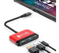 RREAKA Switch2 Station d'accueil TV pour Nintendo Switch 1&2, adaptateur TV 3 en 1 avec HDMI 4K, port USB 3.0, charge de type C 100 W, commutateur portable, pour Samsung Dex, MacBook