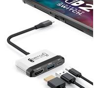 RREAKA Switch2 Station d'accueil TV pour Nintendo Switch 1&2, adaptateur TV 3 en 1 avec HDMI 4K, port USB 3.0, charge de type C 100 W, commutateur portable, station d'accueil de voyage, pour Samsung