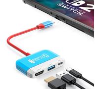 RREAKA Switch2 Station d'accueil TV pour Nintendo Switch 1&2, adaptateur TV 3 en 1 avec HDMI 4K, port USB 3.0, charge de type C 100 W, station d'accueil portable, pour Samsung Dex S24, MacBook