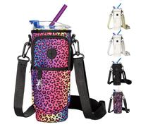 RRegeny Sac de transport pour bouteille d'eau avec sangle pour tasse Stanley 1,2 l, en néoprène avec bandoulière réglable et sangle de main pour accessoires de tasse Stanley