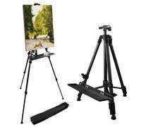 RRFTOK Chevalet réglable pour peinture avec plateau de 53,3 à 155,3 cm | Chevalet portable en métal avec plateau à pinceaux pour peinture, support de toile, artistes, adultes et utilisation au sol