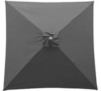 RRHCW Parasol De Jardin Extérieur 2x2M, Parasol De Marché pour Extérieure avec 4 Côtes en Bambou, Système De Levage par Poulie Et Trou D'Aération, Parasol De Protection Solaire-Gris