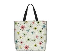 RRhgipp Atomic Stars Sac fourre-tout en toile Motif rétro Sac fourre-tout Sac à provisions Sac en tissu Sac pliable pour shopping Sac à main