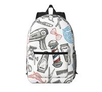 RRhgipp Barber Shop Sac à dos de voyage pour ordinateur portable de style monochrome 43,2 cm Grand format école garçon fille femme homme d'affaires sac d'ordinateur cadeau