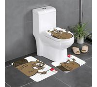 RRhgipp Beaver Lot de 3 tapis de salle de bain avec dos antidérapant Séchage rapide