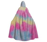 RRhgipp Cape à capuche à rayures arc-en-ciel - Longue cape de faucheuse vampire sorcière carnaval Halloween magicien 147,3 cm