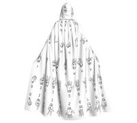 RRhgipp Cape à capuche longue en langue des signes de l'alphabet - Faucheuse - Vampire - Sorcière - Carnaval - Halloween - Costume de magicien - 147,3 cm