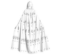 RRhgipp Cape à capuche longue en langue des signes de l'alphabet - Faucheuse - Vampire - Sorcière - Carnaval - Halloween - Costume de magicien - 147,3 cm
