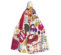 RRhgipp Cape à capuche longue pour journal scolaire en anglais - Faucheuse vampire, sorcière, carnaval, Halloween, magicien, 147,3 cm