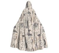 RRhgipp Cape à capuche longue unisexe pour adulte Vampire Vampire Sorcière 150 cm