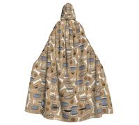 RRhgipp Cape à capuche pour chien mignon en forme d'os avec motif de patte de laine - Longue cape de faucheuse vampire, sorcière, carnaval, Halloween, magicien, costume de magicien - 147,3 cm