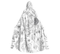 RRhgipp Cape à capuche pour herbes et plantes herbacées - Longue cape de faucheuse vampire sorcière carnaval Halloween magicien 147,3 cm