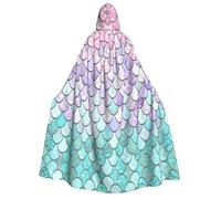 RRhgipp Cape à capuche sirène pour adulte Rose pastel violet Aqua Tea Cape à capuche Longue cape à capuche Cape de vampire Cape Sorcière Costume Cadeau 150 cm
