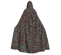RRhgipp Cape à capuche unisexe pour adulte avec code programmateur - Cape de vampire - Costume de sorcière - 150 cm