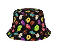 RRhgipp Chapeau cloche en forme de donut pour le printemps, la plage, le golf, la pêche, les vacances en plein air, hommes et femmes, casquette de soleil pour la randonnée, noir
