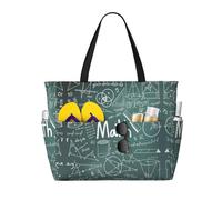 RRhgipp Formulas Shapes Theory Math Leçon Word Sac fourre-tout en toile Poche extérieure Sac de courses Fermeture éclair sur le dessus Indispensable au quotidien