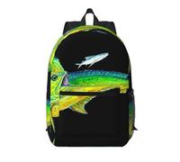 RRhgipp Green Fish Sac à dos de voyage pour ordinateur portable 43,2 cm Grand format école garçon fille femme homme d'affaires sac d'ordinateur cadeau