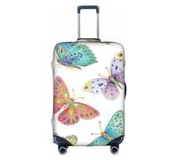Rrhgipp Housse de protection élastique pour valise, lavable, motif papillons, blanc, M