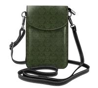 RRhgipp Hunter Petit sac à bandoulière en cuir synthétique pour femme Motif pétales floraux Vert