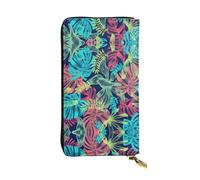 RRhgipp Illustration Digital Art Leaf Portefeuille pour femme en cuir avec blocage RFID Porte-cartes pour femme Porte-cartes pour téléphone Lady Voyage Cadeaux