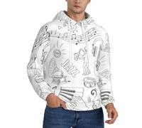 RRhgipp Instruments Performers Notes And Little Birds Pull à capuche en polaire pour homme Sweat à capuche à manches longues en polaire léger, Noir , M