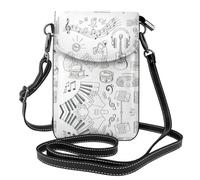 RRhgipp Instruments Performers Notes And Little Birds Sac à bandoulière pour téléphone portable en cuir PU Petit sac à main pour téléphone portable