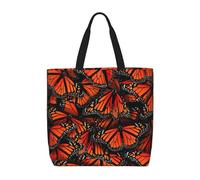 RRhgipp Monarch Butterflies Sac fourre-tout en toile Sac fourre-tout Sac à provisions en tissu Sac pliable pour shopping Sac à main