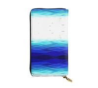 RRhgipp Ocean Waves Voilier avec oiseaux maritimes pour femme Portefeuille en cuir avec blocage RFID Long porte-cartes pour femme