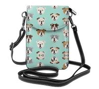 RRhgipp Petit sac à bandoulière amusant en cuir synthétique pour femme avec motif bouledogue anglais
