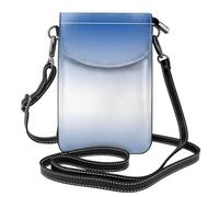 RRhgipp Sac à bandoulière bleu texturé ombré pour téléphone portable, petit sac à main en cuir PU, sac à main pour téléphone portable