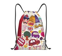 RRhgipp Sac à dos avec cordon de serrage pour l'école, le journal en anglais, sac de sport, sac à dos de sport, sac à dos résistant à l'eau, sac à cordon, sac à cordon pour, Noir , S, Classique