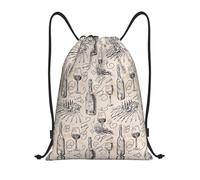 RRhgipp Sac à dos avec cordon de serrage pour vinification et vinification - Sac à dos de sport résistant à l'eau - Pour homme et femme, Noir , S, Classique
