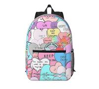 RRhgipp Sac à dos de voyage coloré en forme de cœur pour ordinateur portable de 43,2 cm, grand sac d'école, garçon, fille, femme, homme d'affaires, sac d'ordinateur cadeau