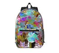 RRhgipp Sac à dos de voyage pour ordinateur portable de 43,2 cm - Motif floral coloré - Grand sac d'école pour garçons et filles - Pour homme d'affaires