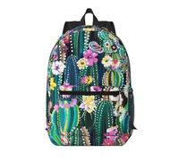 RRhgipp Sac à dos de voyage pour ordinateur portable Motif cactus fleuri 43,2 cm Grand format école garçon fille femme homme d'affaires sac d'ordinateur cadeau
