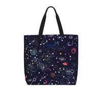 RRhgipp Sac fourre-tout en toile avec carte de constellation étoilée, sac fourre-tout, sac à provisions en tissu, sacs pliables pour shopping sac à main