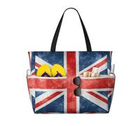 RRhgipp The Union Flag Sac fourre-tout en toile avec poche extérieure Fermeture Éclair sur le dessus