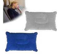 RRICHH Lot de 2 Oreillers Gonflables Coussin Voyage Avion Oreiller Gonflable Coussin Plage Coussins Gonflable de Camping Oreillers pour Les Voyages Camping Plein air pêche Excursions(34x22 cm, Gris)