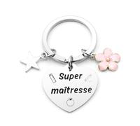 RRIGETEN Cadeau Maitresse D'École,Cadeau Maitresse,Merci Maitresse Cadeau,Idee Cadeau Maitresse D'École,Idee Cadeau Maitresse,Petit Cadeaux Maîtresse,Porte Clef,Cadeau Maitresse Noel