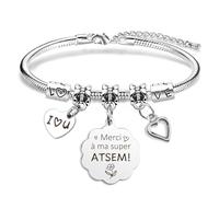 RRIGETEN Cadeau Maitresse D'École Fin D'année Idee Cadeaux Maitresse Cadeaux Atsem Bracelet Cadeau Merci Maitresse Merci Atsem Merci Maitresse